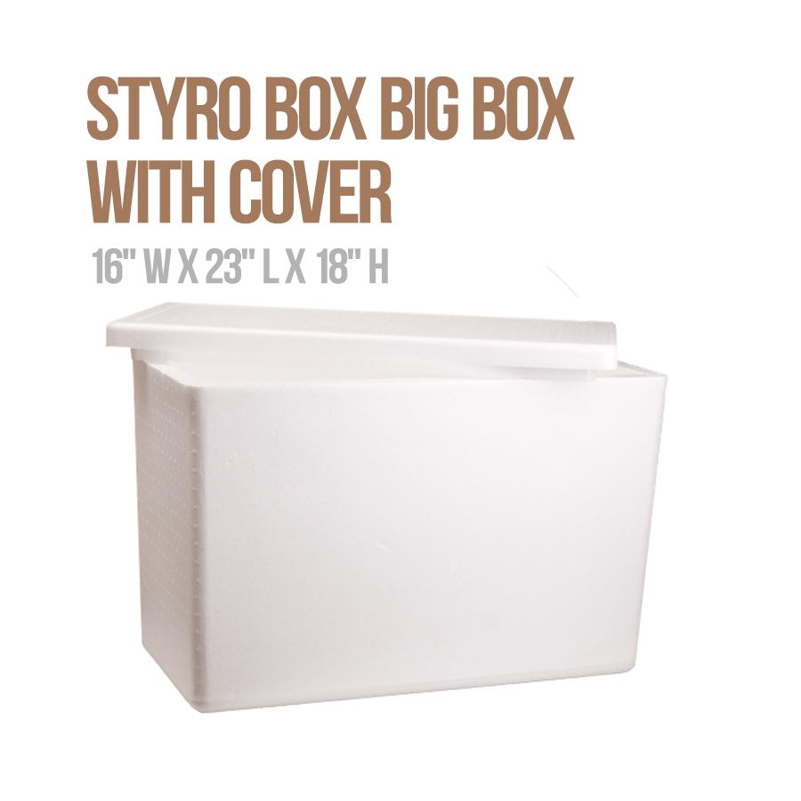 Styro Box Big Box with Cover 16" W X 23" L X 18" H